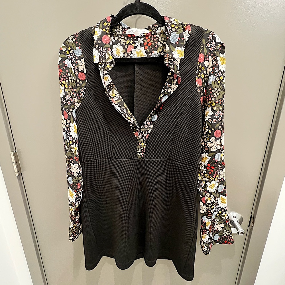BCBGeneration Floral Sleeve Mini Dress (SMALL) - Picture 1 of 5